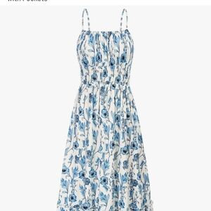 Floral Blue and White Dress